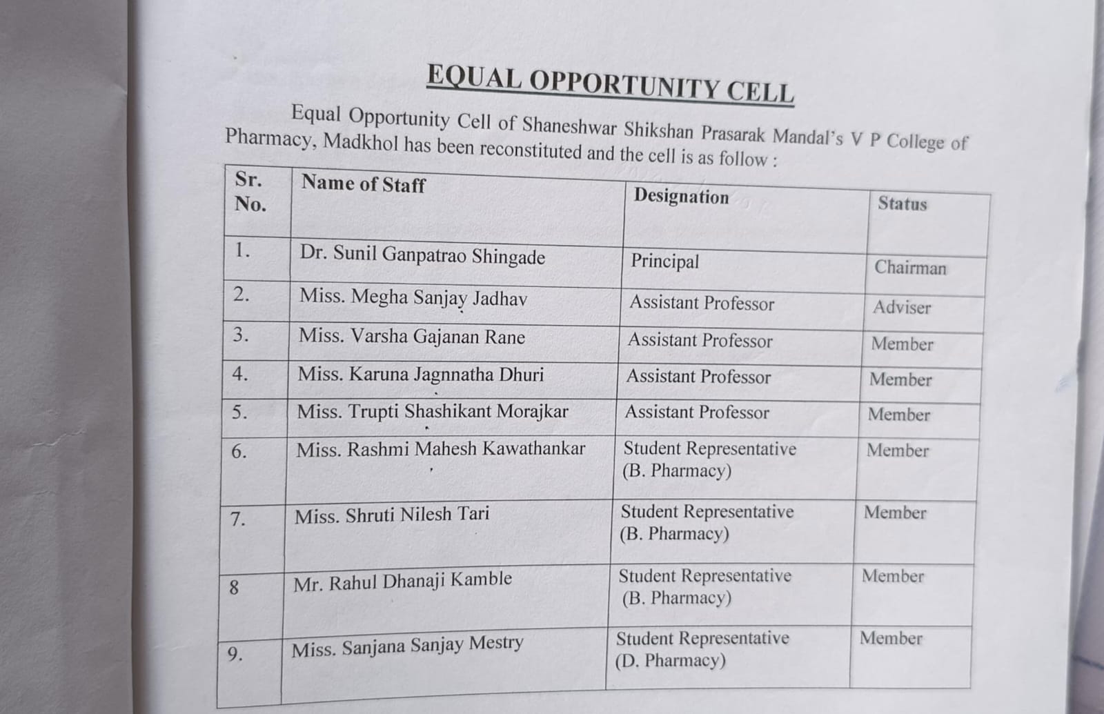 Equal Opportunity and Anti-Discrimination Committee